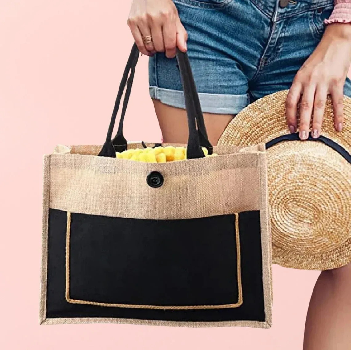 Personalized Jute Lunch Bag with Name