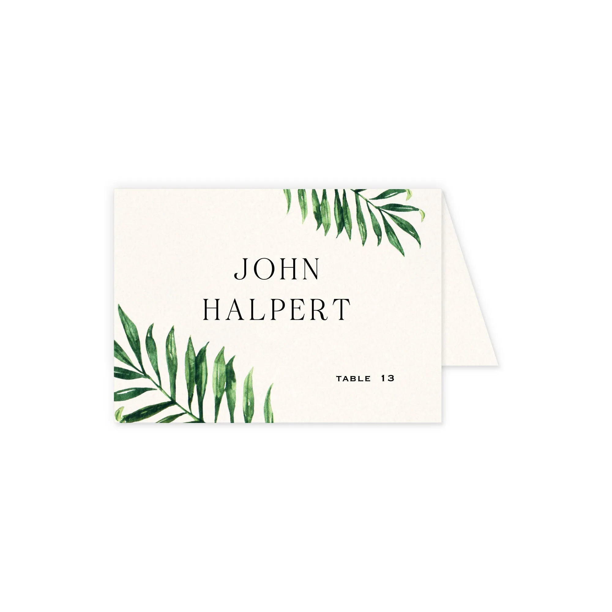 Place cards with guest details