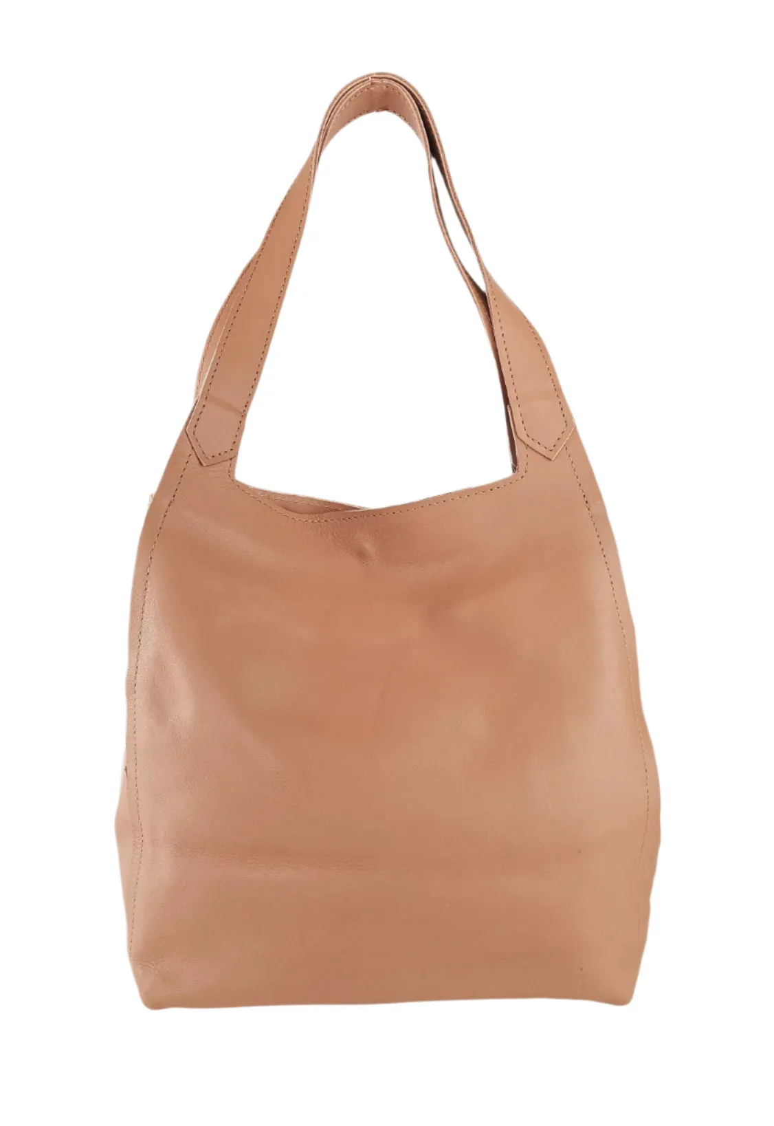The Serena Leather Boho Bag - Natural