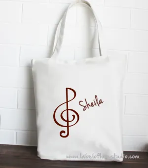 Tote: Musical Treble Clef