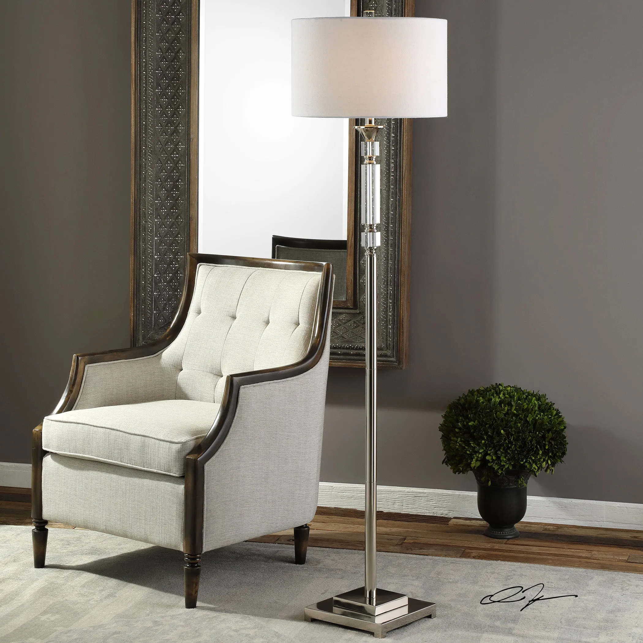 Volusia Nickel Floor Lamp