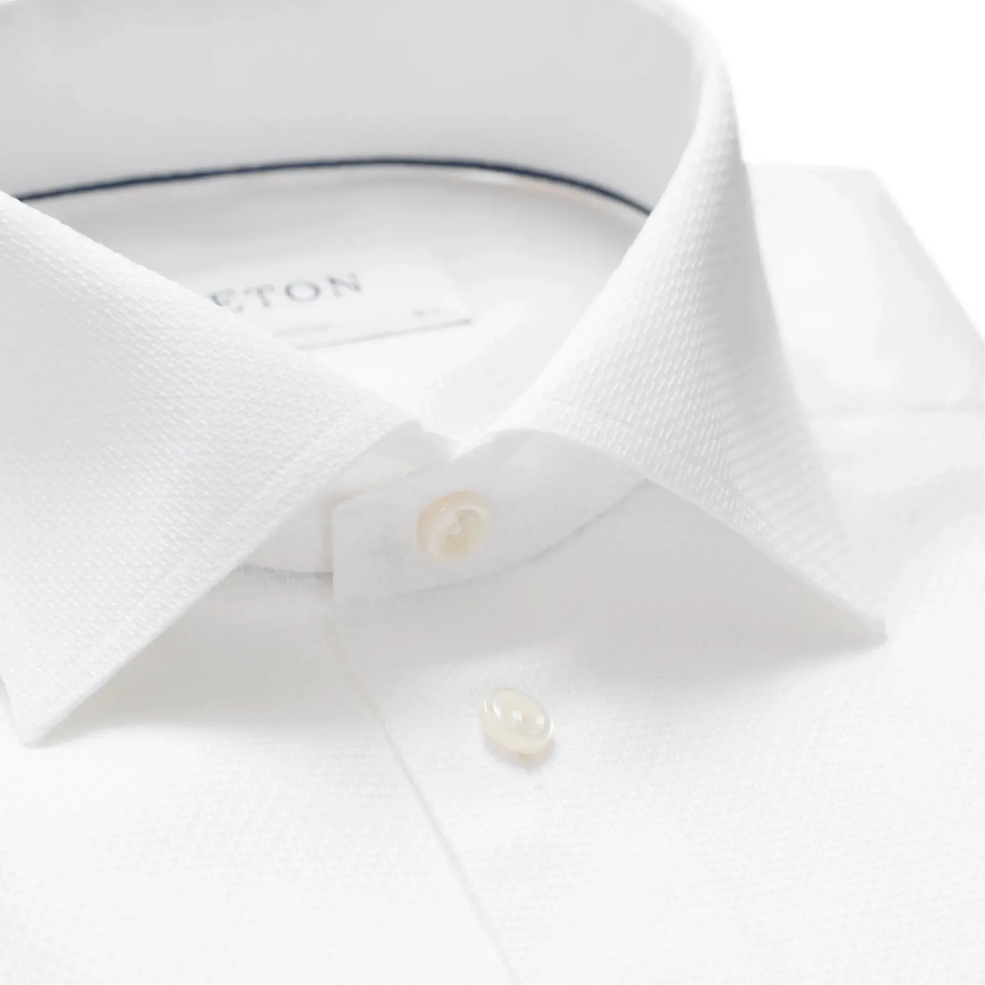 White Textured Twill Contemporary Fit Shirt